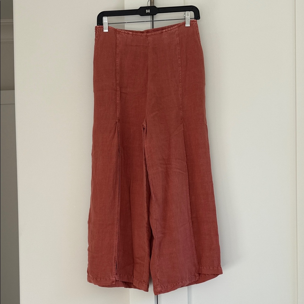 Young Fabulous & Broke Wide Leg Rust Linen Pants
